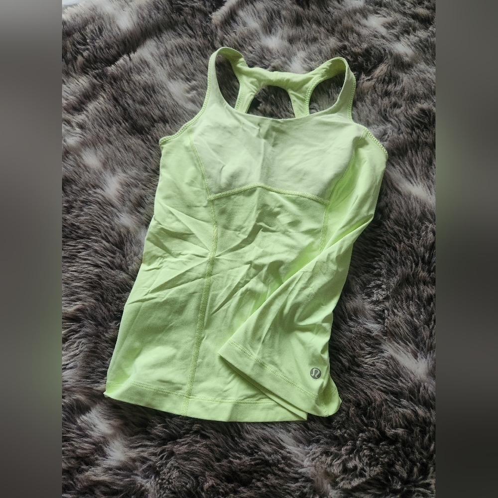 Lululemon yellow neon top size 6